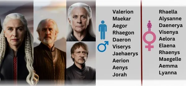 Targaryen Names examples and ideas
