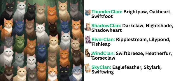 Warrior Cats Clans Names